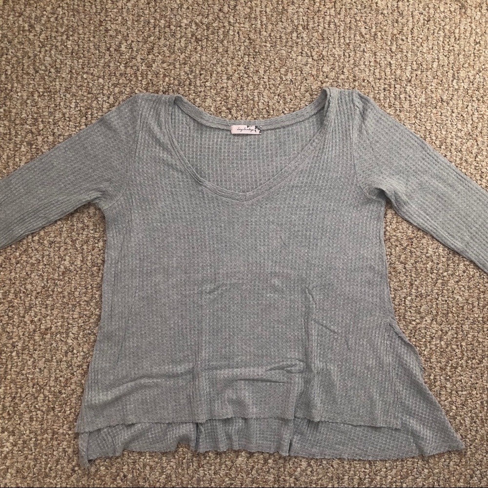 Lazy Sundays oversized sweater top gray